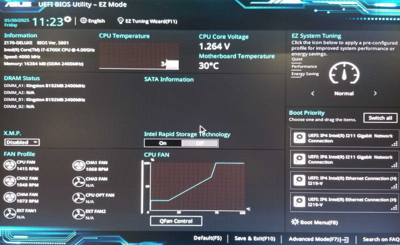 Custom Tower With ASUS Z170-Deluxe, Intel i7-6700K CPU - 16GB RAM - NO HDD