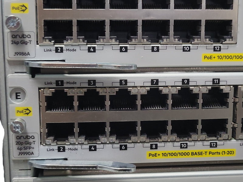 Aruba 5412R zl2 J9851A PoE+ with 3x J9986A, 2x J9990A, 2x J9830B 2500W PSU _