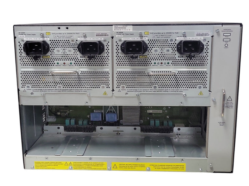 Aruba 5412R zl2 J9851A PoE+ with 9x J9986A, 2x J9990A, 2x J9830B 2500W PSU _