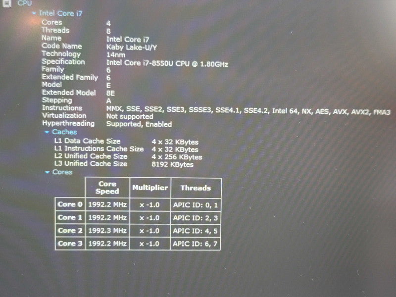 Lenovo ThinkPad X1 Carbon i7-8550U 8GB RAM 256GB SSD TOUCH β BudLap