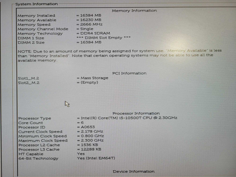 DELL OptiPlex 3090 Micro USSF Intel Core i5-10500T 16GB RAM 256GB NVMe !