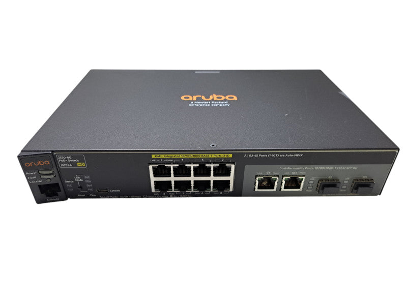 Aruba 2530-8G PoE+ J9774A | 8-Port Gigabit PoE+ Network Switch | Dual Uplin