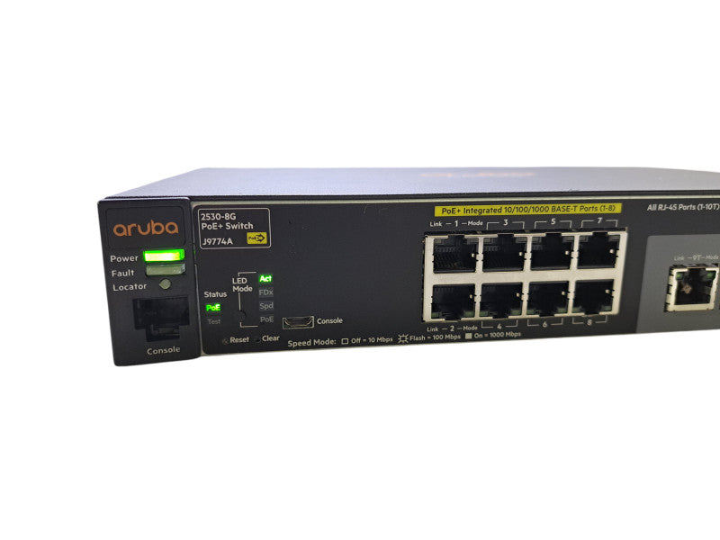 Aruba 2530-8G PoE+ J9774A | 8-Port Gigabit PoE+ Network Switch | Dual Uplin