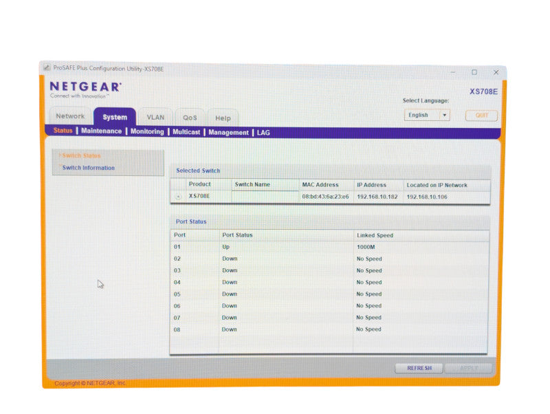 NETGEAR XS708E 10GBASE-T 8-Port 10Gbps RJ45 Network Switch  -