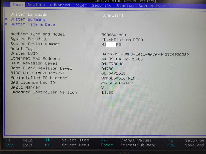 Lenovo ThinkStation P500 Xeon E5-1630v3 3.70GHz, 16GB DDR4, FirePro W5100 _