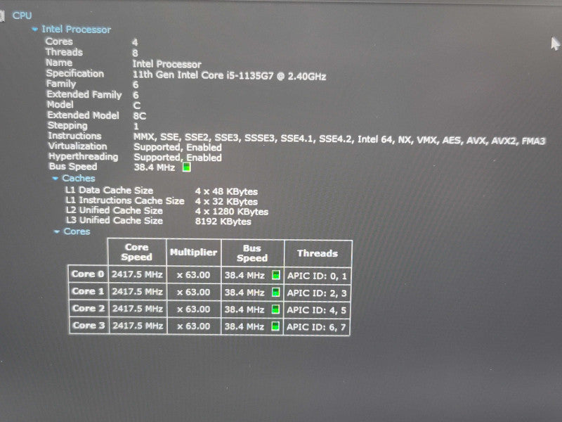 Acer Swift 3  i5-1135G7 8GB RAM 256GB SSD  β Lap200