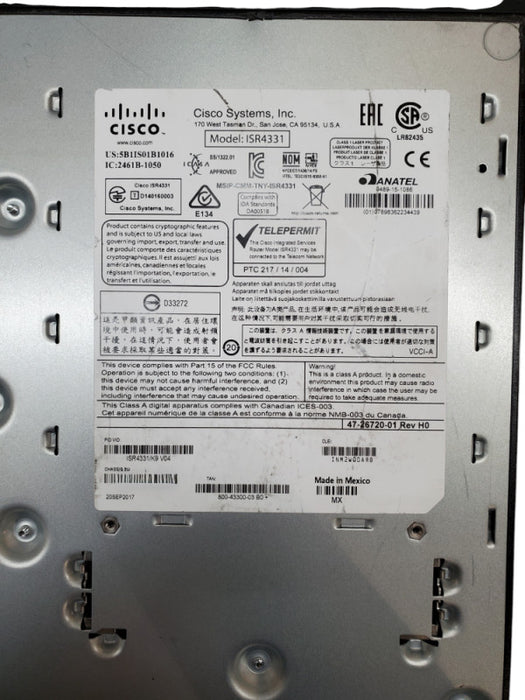 Cisco 4300 Series ISR4331/K9 Integrated Service Router - Not Affected