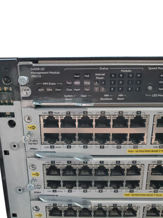 HPE Aruba 5400R zl2 switch w/ 7x J9986A, 1x J9990A, 4x PSU