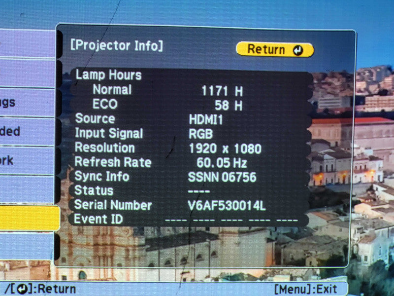 Epson PowerLite 1975W 3LCD WXGA Projector 5000 Lumens w/ Remote $