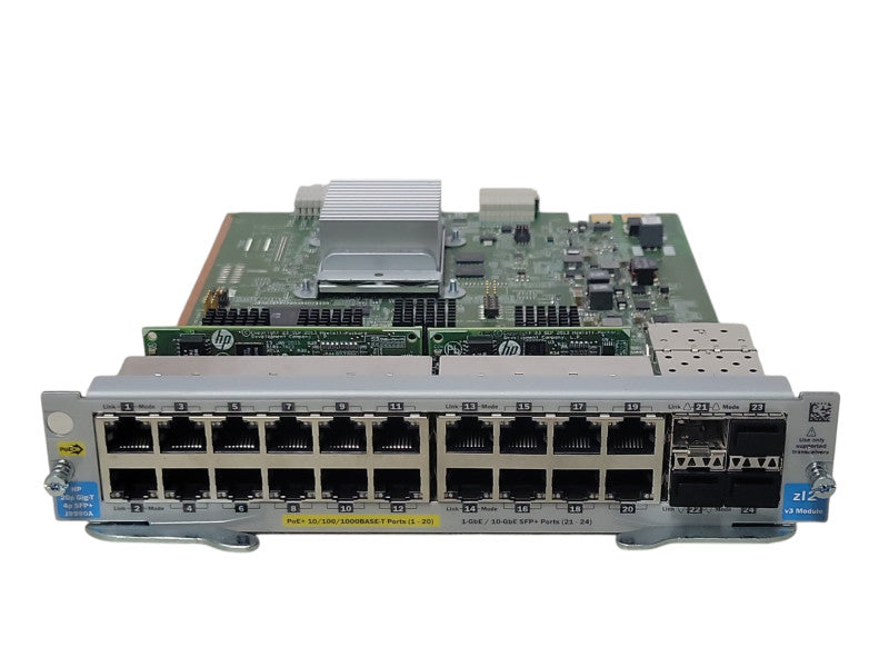 HP 20p Gig-T 4p SFP+ J9990A PoE+ Gigabit Zl2 v3 Module _