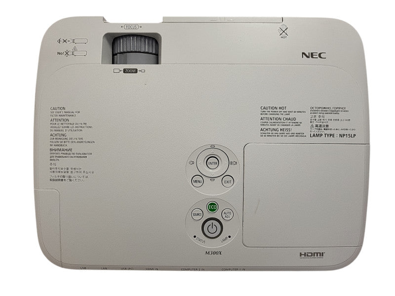 NEC M300X HDMI Projector No Remote - 1033 Lamp Hours $