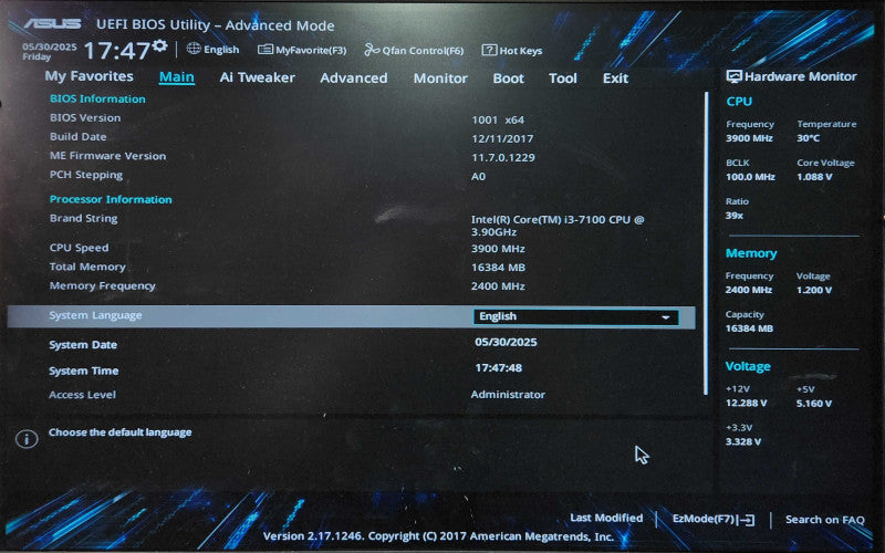 ASUS Prime B250M-A, i3-7100 3.90GHz, 16GB DDR4 w/ I/O Sheild