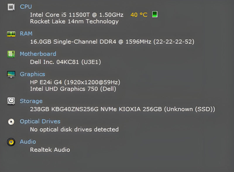 Dell OptiPlex 5090 USFF, i5-11500T, 16GB DDR4, 256GB NVMe, 90W PWR