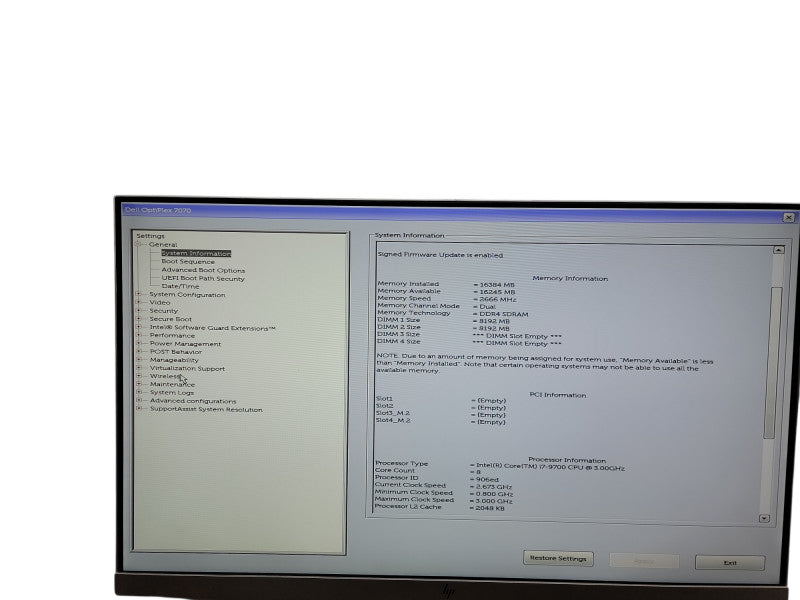 Dell OptiPlex 7070 SFF i7 - 9700 @ 3.00GHz 16GB DDR4 Ram  Qθ
