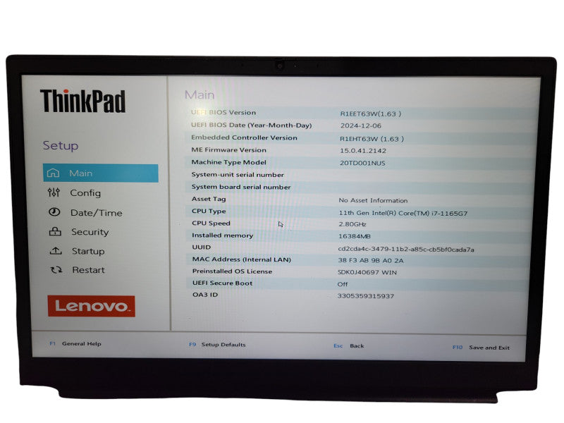 Lenovo ThinkPad E15, i7-1165G7 2.80GHz, 16GB DDR4, 256GB NVMe ! Lap200