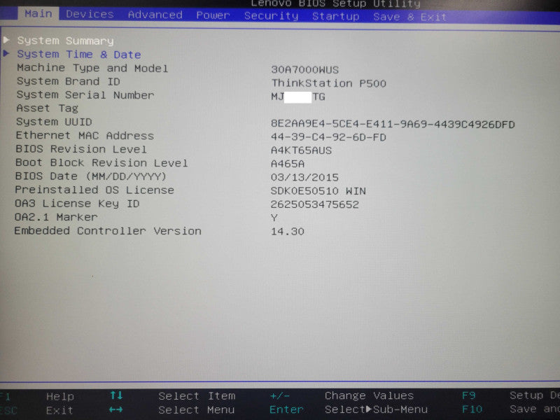 Lenovo ThinkStation P500  Xeon E5-1650v3 3.50GHz, 16GB DDR4, Quadro 410 _