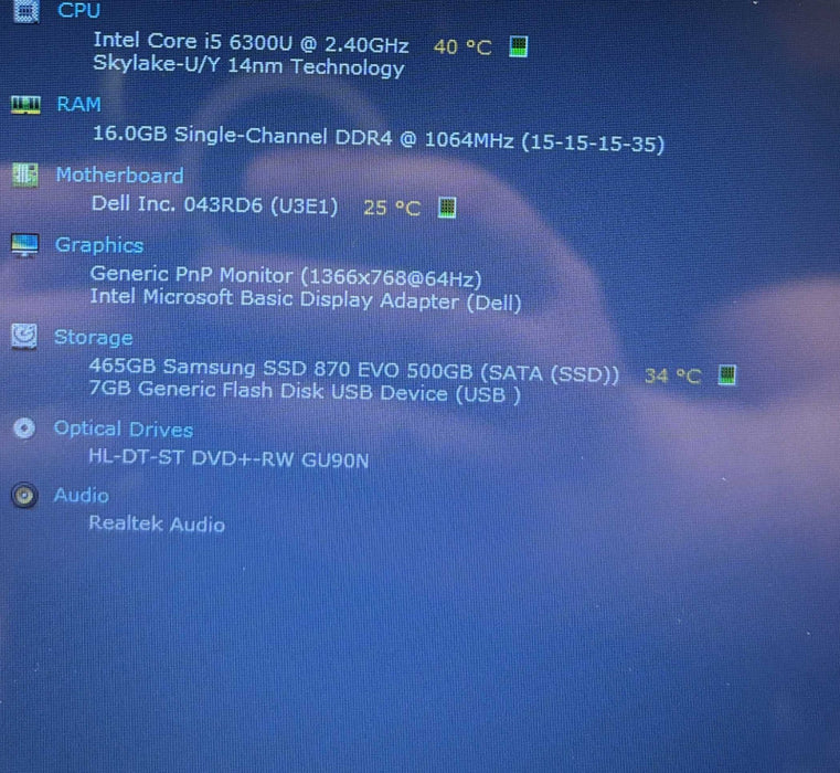 Dell Latitude 5414 Rugged i5-6300U@2.4GHz 16GB RAM 500GB SSD  Lap200