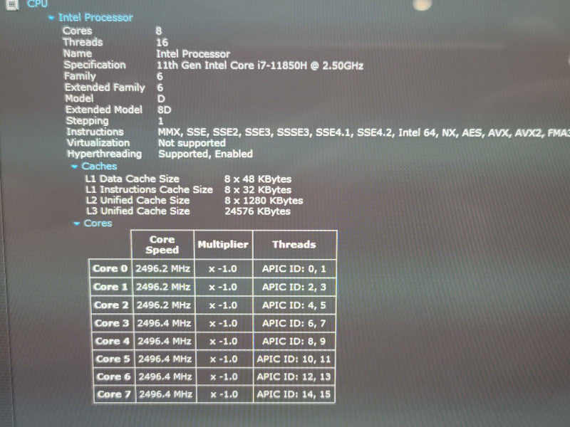 Dell Precision 7560 i7-11850H 32GB DDR4 RTX A2000 1TB SSD  TOUCH  β Lap200