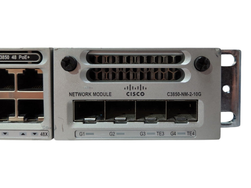 Cisco WS-C3850-48F-S 48-Port Gigabit PoE+ Switch w/ C3850-NM-2-10G