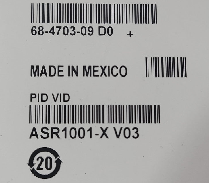 CISCO ASR1001-X V03 6-PORT Gigabit SFP ROUTER 20Gbps Throughput, 2x PSU