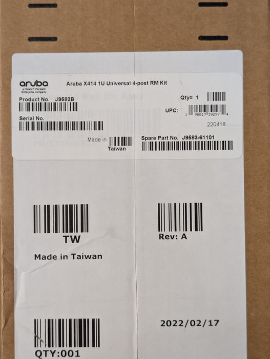 Aruba X414 1U Universal 4-post RM Kit J9583-61101 Q-
