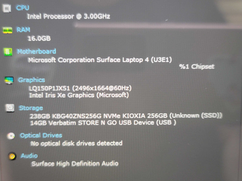 Microsoft Surface Laptop 4 1979 i7-1185G7 16GB RAM 256GB SSD  β Lap200