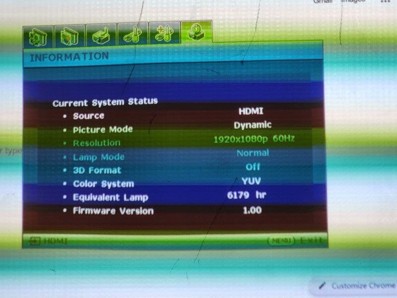 BenQ MW663 WXGA DLP Projector 6179 Hours No Remote $