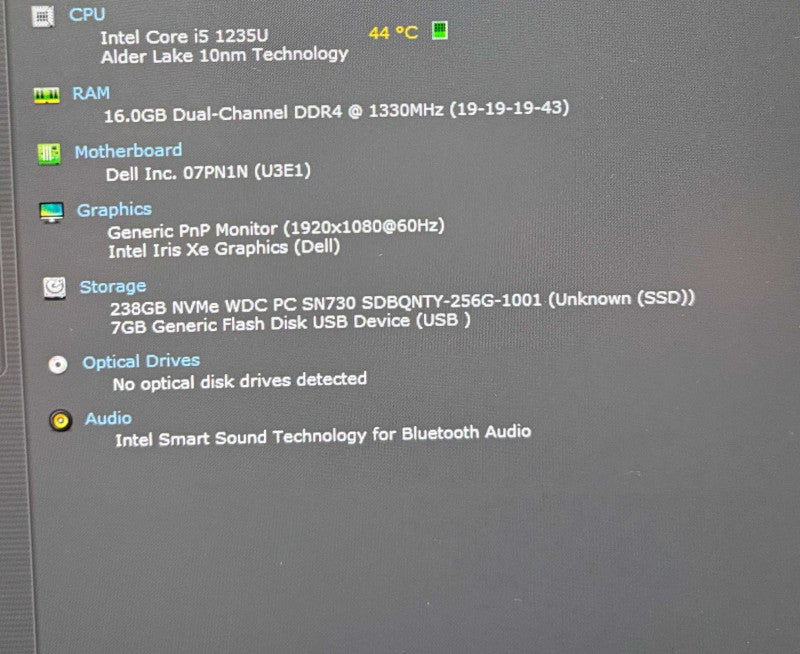 Dell Latitude 3430 Core i5-12135U@1.3GHz 16GB RAM 256GB SSD READ  Lap200