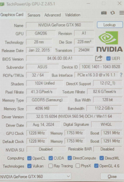 ASUS Strix GTX 960 4GB GDDR5 Graphics Card Strix-GTX960-DC20C-4GD5