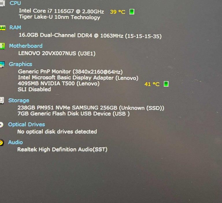 Lenovo ThinkPad P14s i7-1165G7@2.8 NVIDIA T500 4GB GPU 16GB RAM 256SSD READ  Lap200