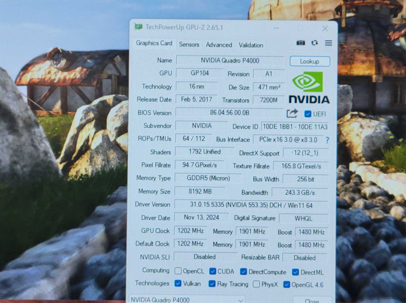 NVIDIA Quadro P4000, 8GB GDDR5 PCIe Professional Graphics Card, 4x DP _