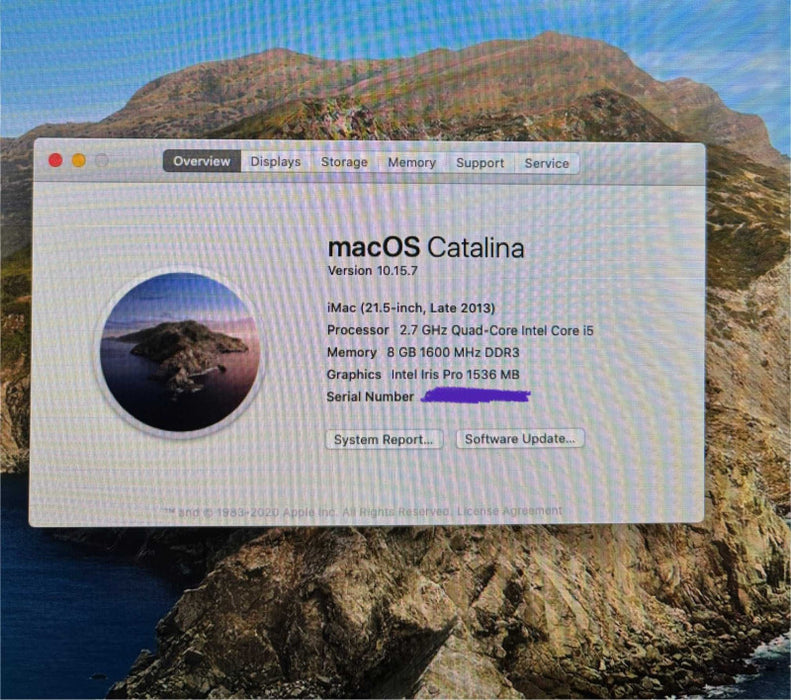 Apple iMac 21.5" Late 2013 Quad-Core i5-4570R@2.7GHz 8GB RAM 1TB SSD