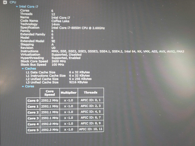 Dell Precision 5530 i7-8850H 32GB DDR4 Quadro P1000 256GB SSD  β Lap200