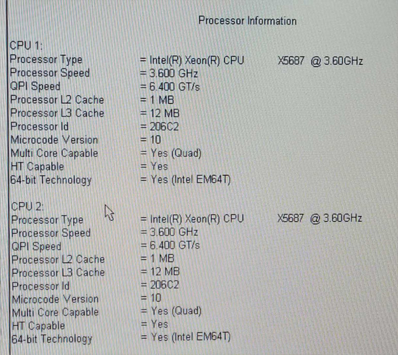 Dell Precision T7500 - 2x Xeon X5687 @ 3.6GHz 24GB DDR3 NO GPU/HDD