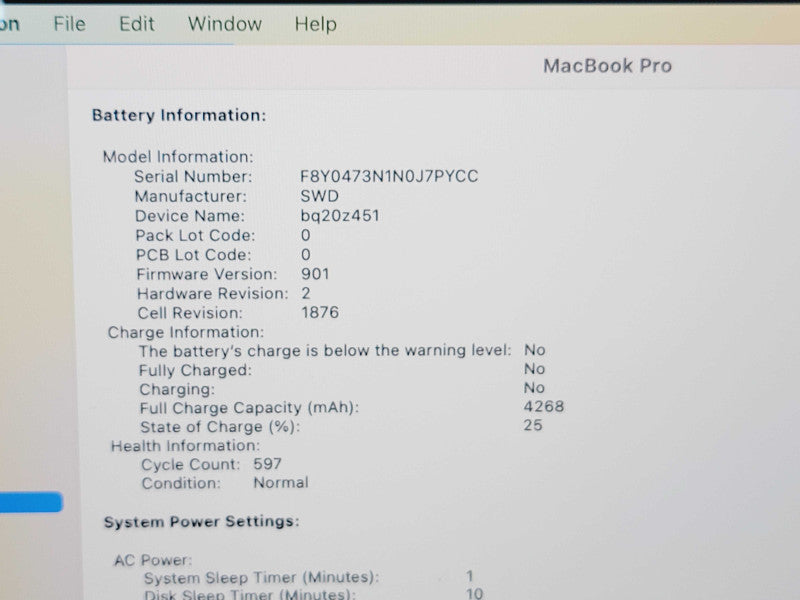 Apple Macbook Pro 2018 13" 4-Core i7-8559U @ 2.7GHz 16GB DDR3 500GB SSD (