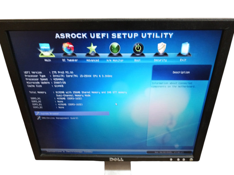 Asrock Z75 Pro3 Motherboard & Intel i5-2500k 8GB DDR3 RAM