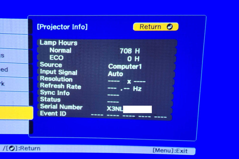 Epson PowerLite 2250U 3LCD Projector 5000 Lumens 1920x1200 708 Hours _