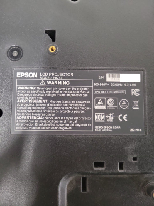 Epson PowerLite 2250U 3LCD Projector 5000 Lumens 1920x1200 708 Hours _