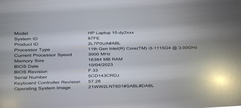 HP Laptop 15| i3-1115G4| 16GB RAM |512GB SSD  Lap200