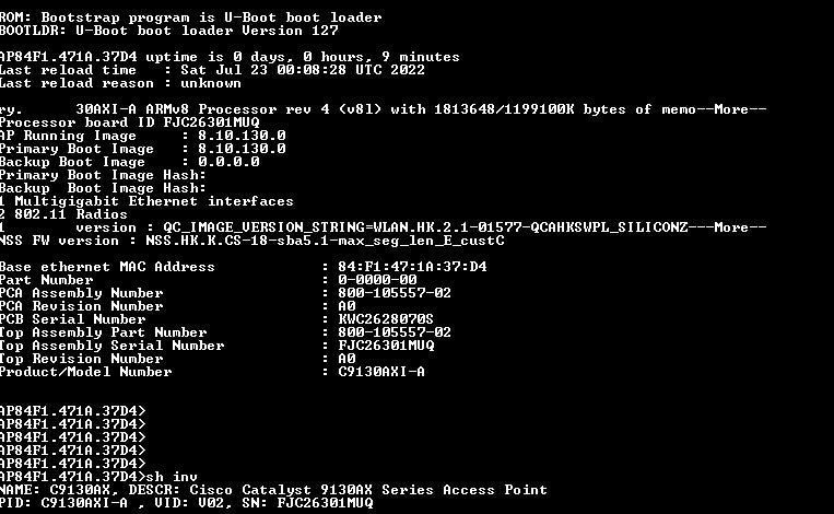 Cisco C9130AXI-A Catalyst 9130AX Series Wi-Fi 6 Access Point Q
