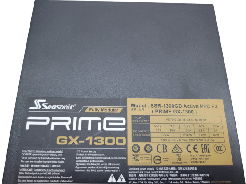SEASONIC PRIME 1300W 80 PLUSGOLD FULLY MODULAR (SSR-1300GD Active PFC F3) %