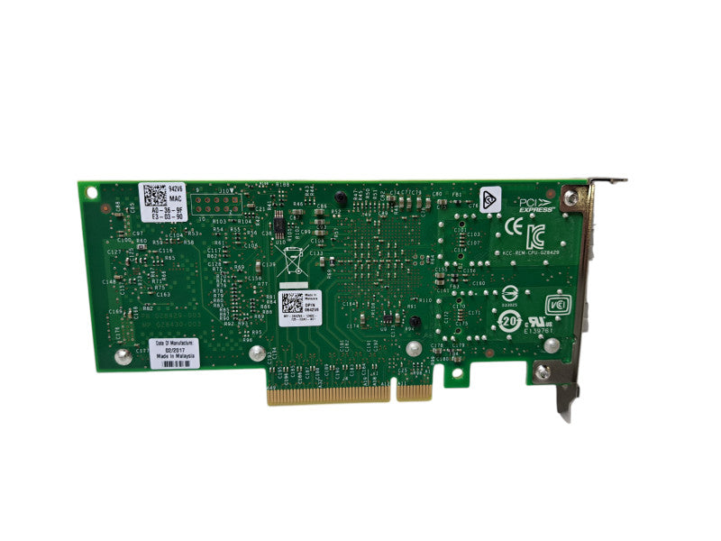 Dell 0XYT17 0942V6 Intel X520-DA2 Dual Port 10G SFP+ PCIe Card Low Profile Q