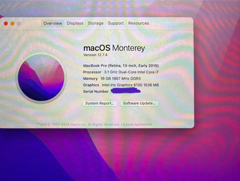 Apple MacBook Pro 13" Early 2015 i7-5557U@3.1GHz 16GB RAM 256GB SSD READ