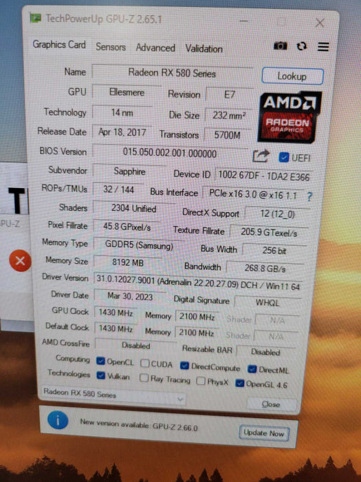 Sapphire Radeon 1265-21-20G NITRO+ RX580 8GB Special Edition %