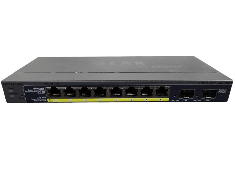 NETGEAR ProSafe GS110TP 8 Ports POE Gigabit Ethernet Switch !