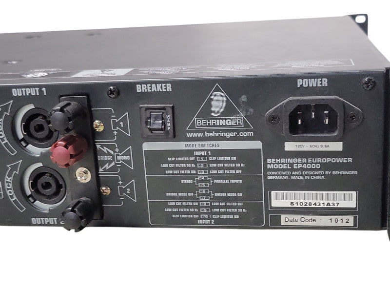 Behringer Europower EP4000 2-Channel Power Amplifier, READ _