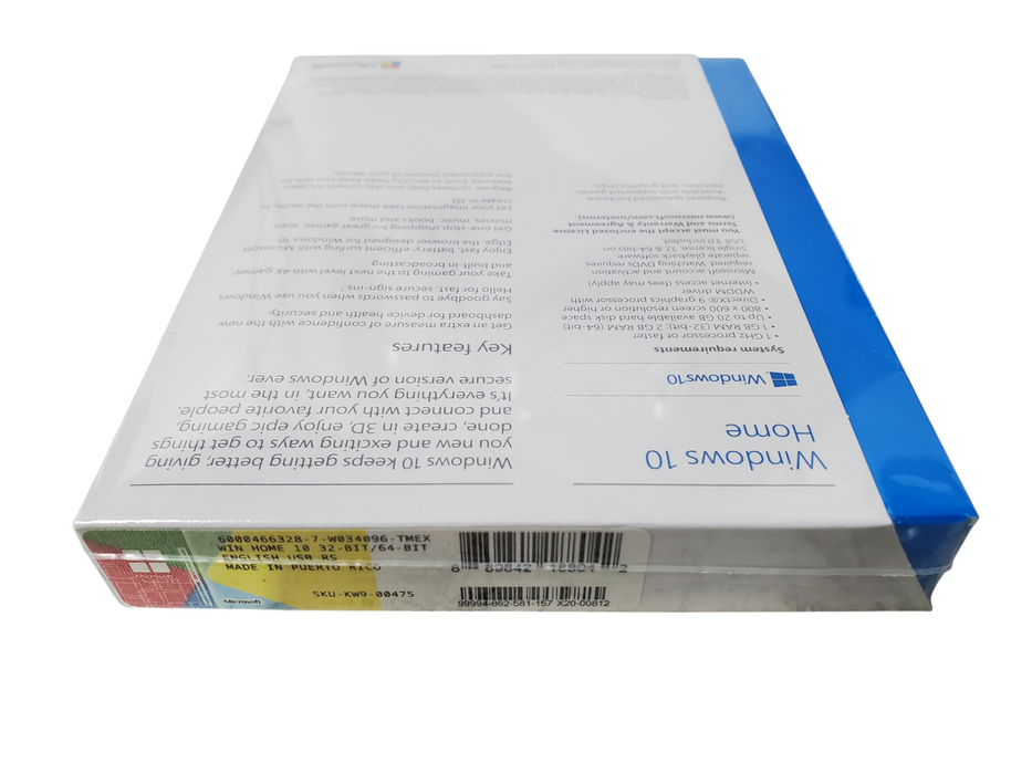 Microsoft Windows 10 Home 32-bit / 64-bit ENGLISH USB RS And Key Card - New Q