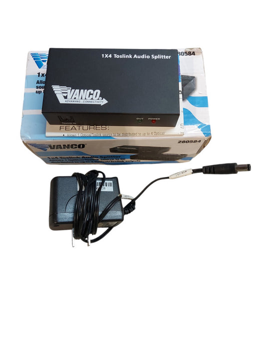 VANCO 1x4 Toslink Audio Splitter PN 280584