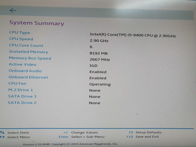 Lenovo ThinkCentre M720e SFF i5-9400 2.90GHz 8GB RAM - No HDD