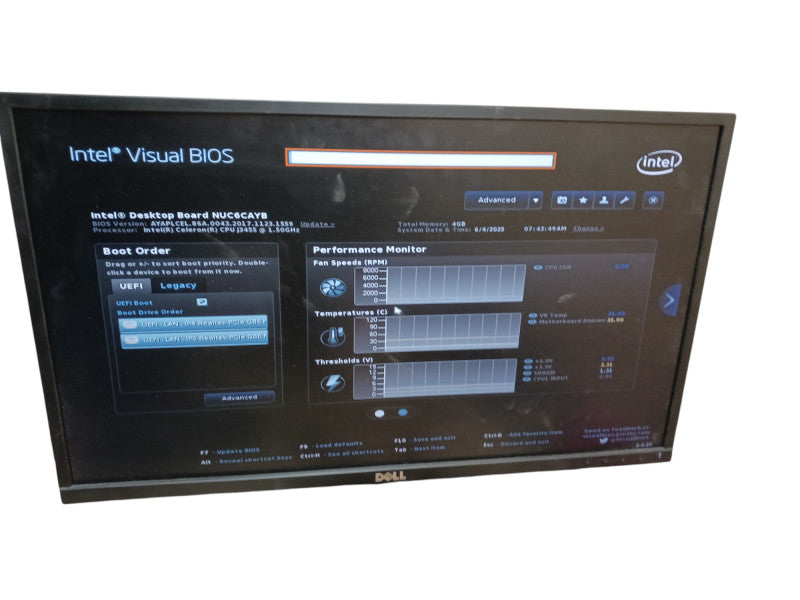 Intel NUC6CAY Mini PC Celeron J3455 @1.50GHz 4GB RAM